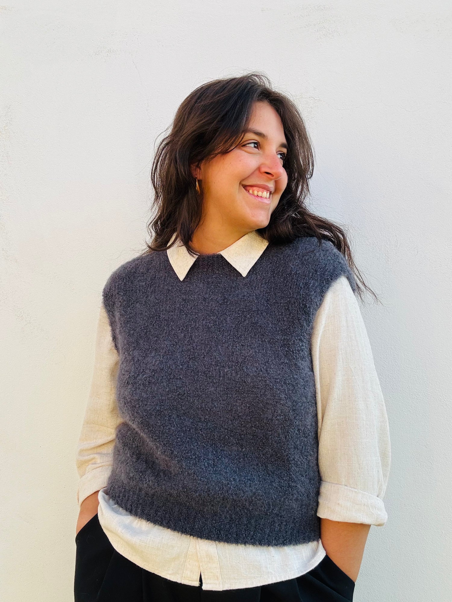 Gilet mohair, grigio