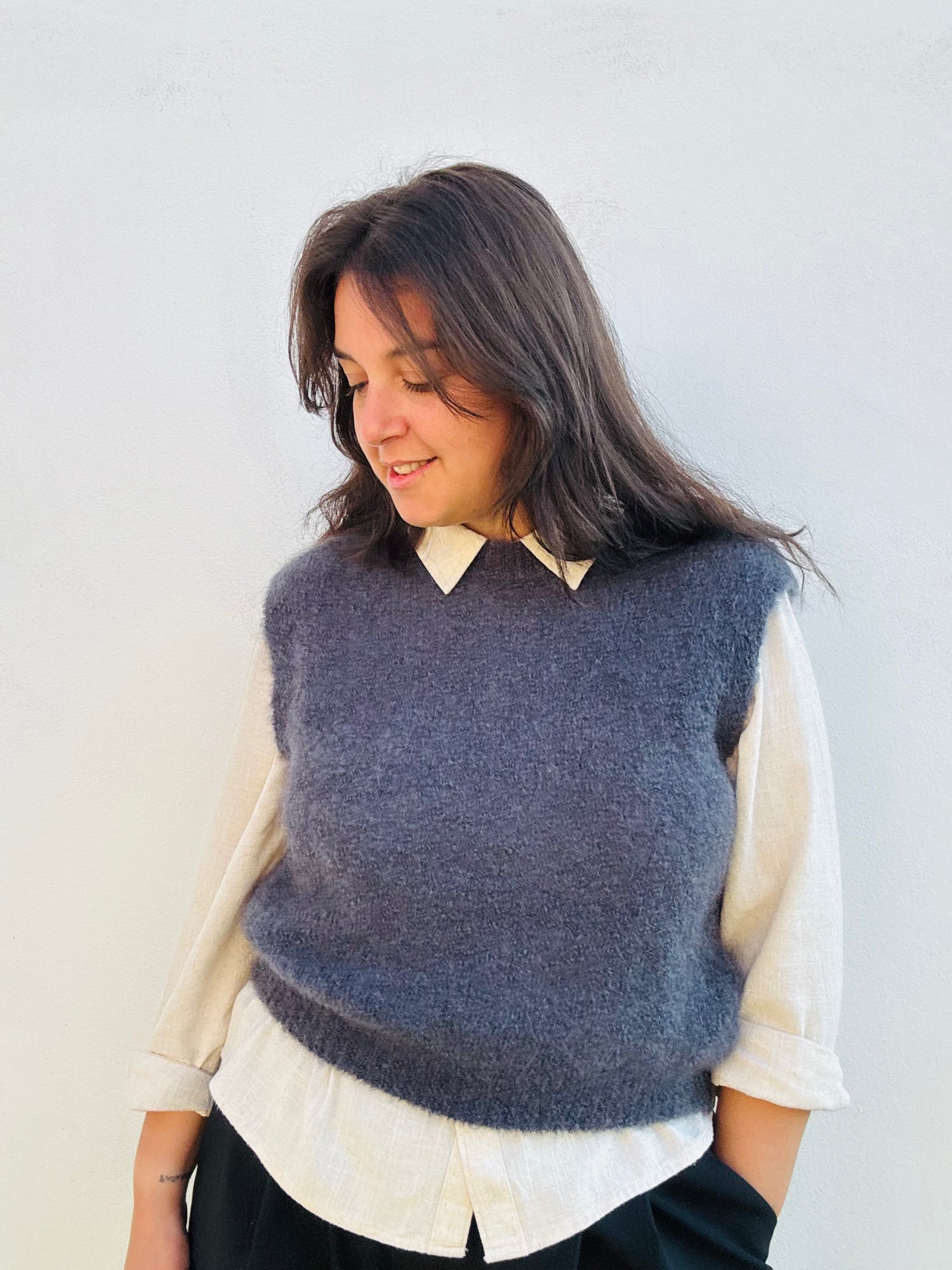 Gilet mohair, grigio