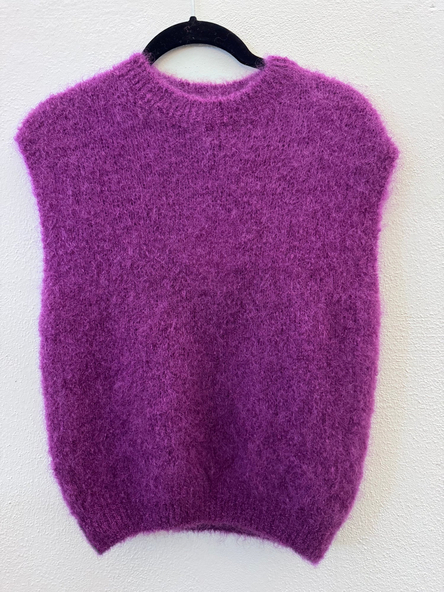 Gilet mohair, ciclamino