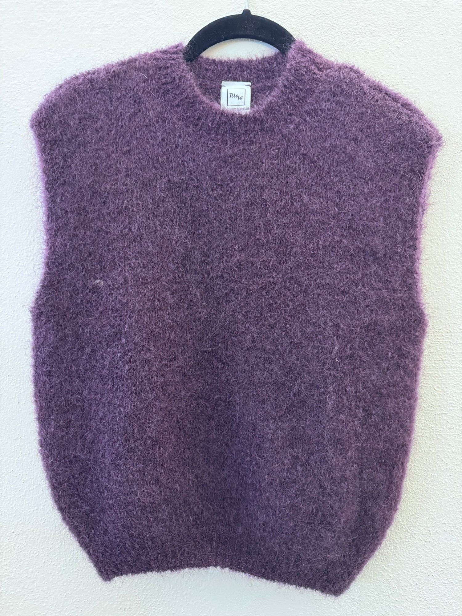Gilet mohair, vinaccia