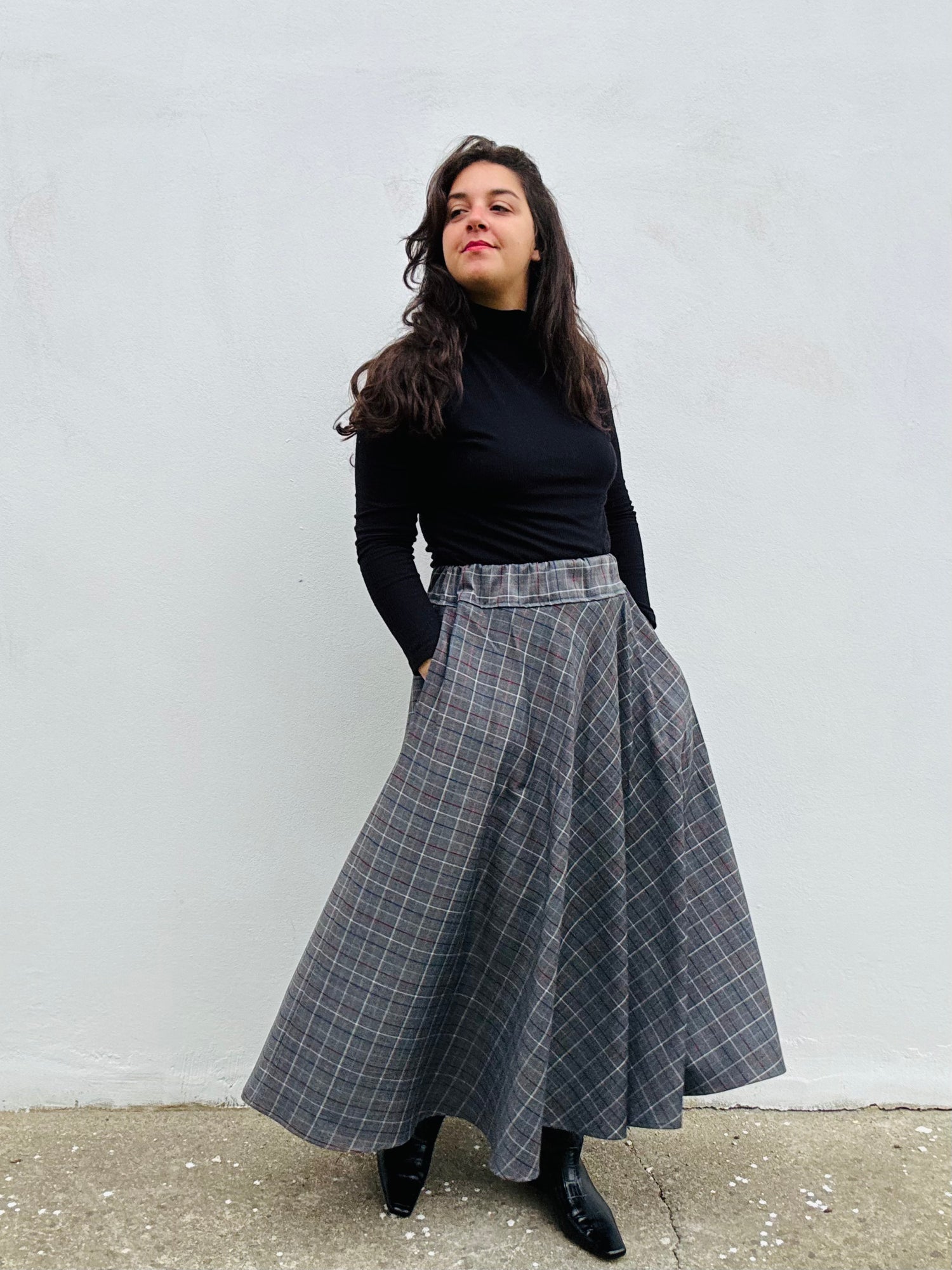 Tartan, grigio con righe colorate