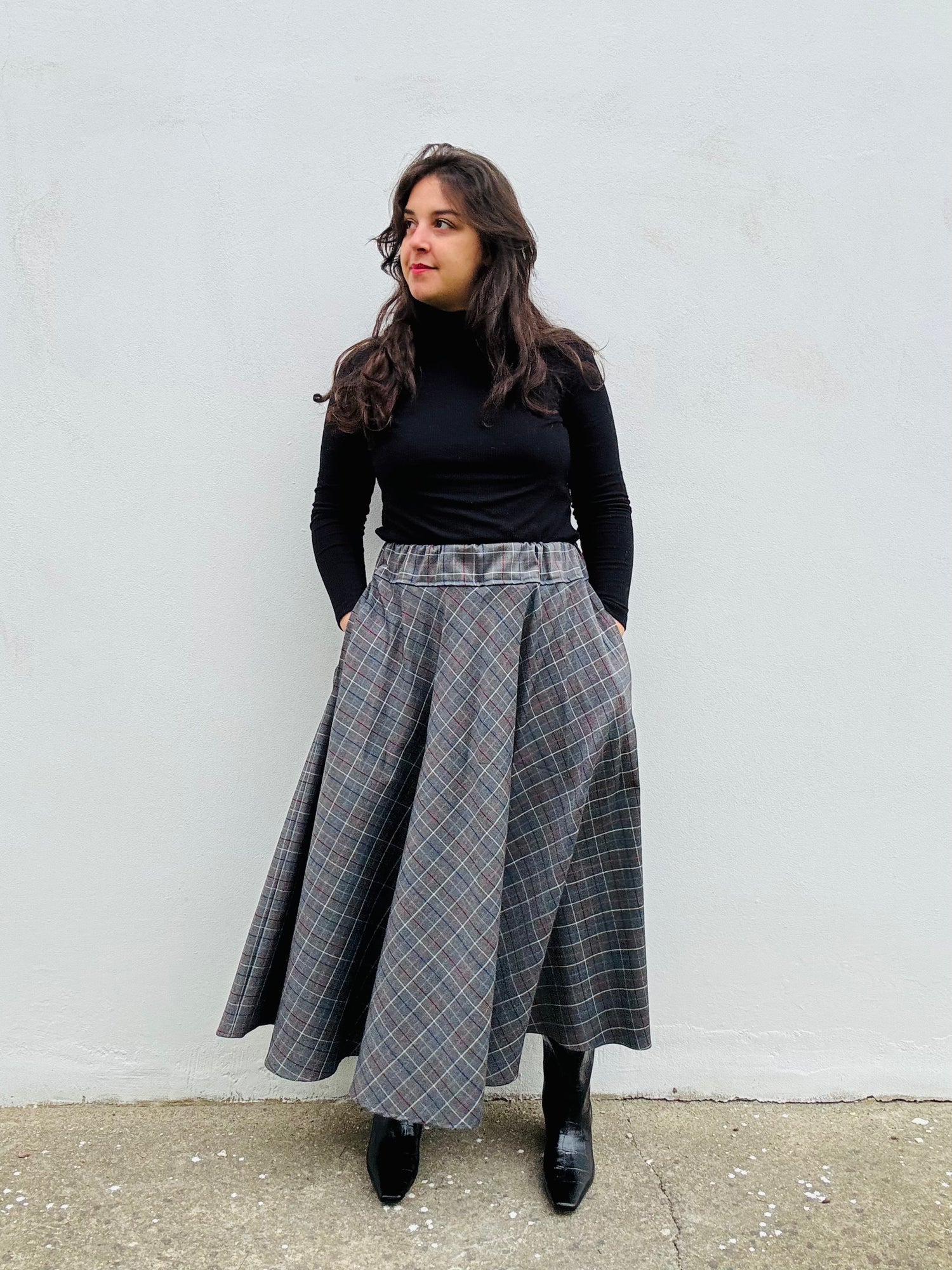 Tartan, grigio con righe colorate